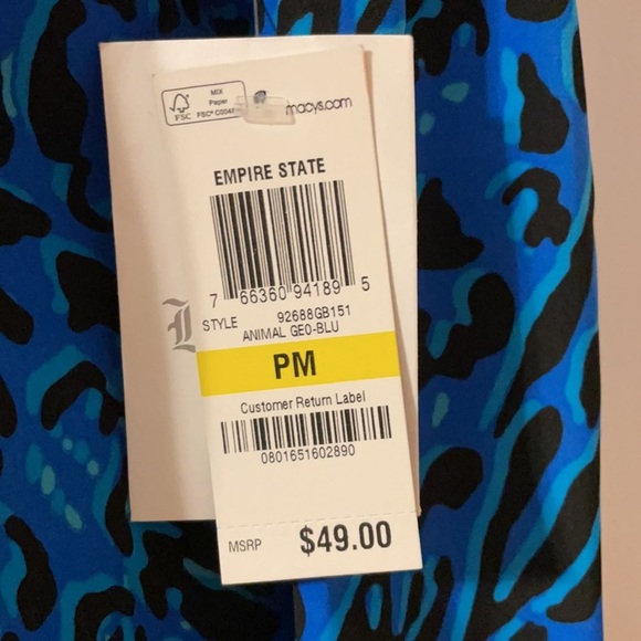 Style & Co Petite Blouse M Blue & Black - Picture 2 of 10